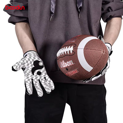 Professional American Goolkeeper Football Gloves for Men Women Non-Slip Breathable Adjustable Rugby Gloves Player Glove