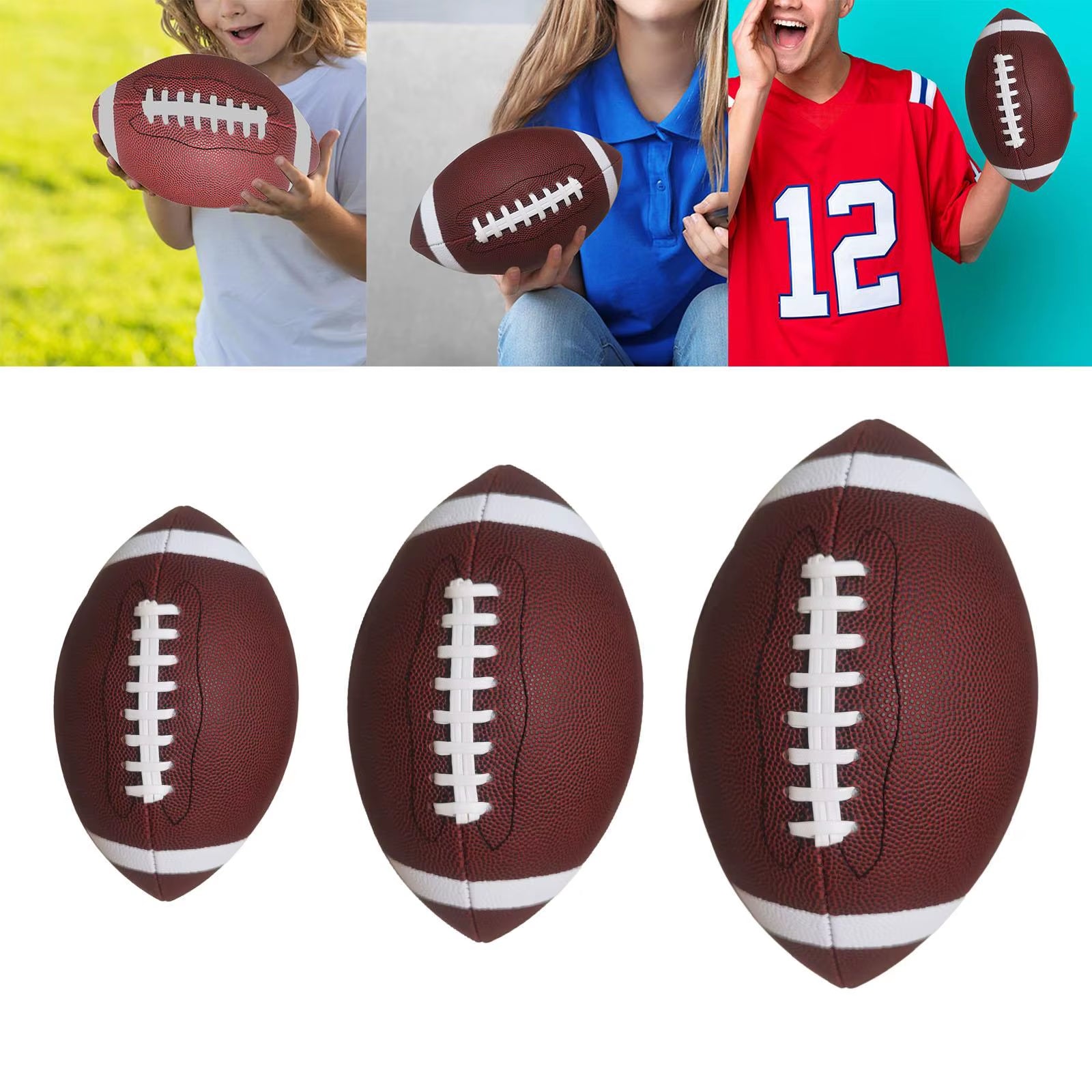 American Football, Official Football Versatile Lightweight Equipment Rugby Ball Competition Ball for Outdoor Indoor Sports