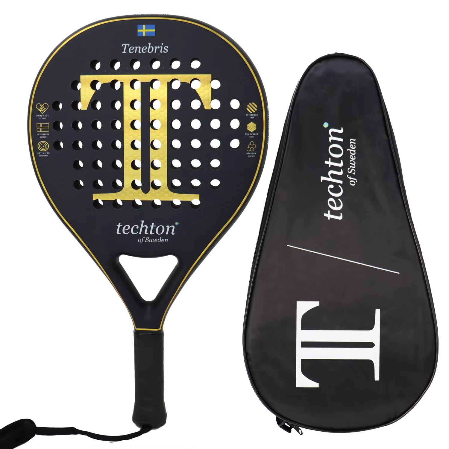 New 2023 Tennis Padel Racket Paddle Racquet EVA Soft 100%/3K/12K Carbon Fiber 3D Hexgon Padel Paddle for Beginner with Cover Bag