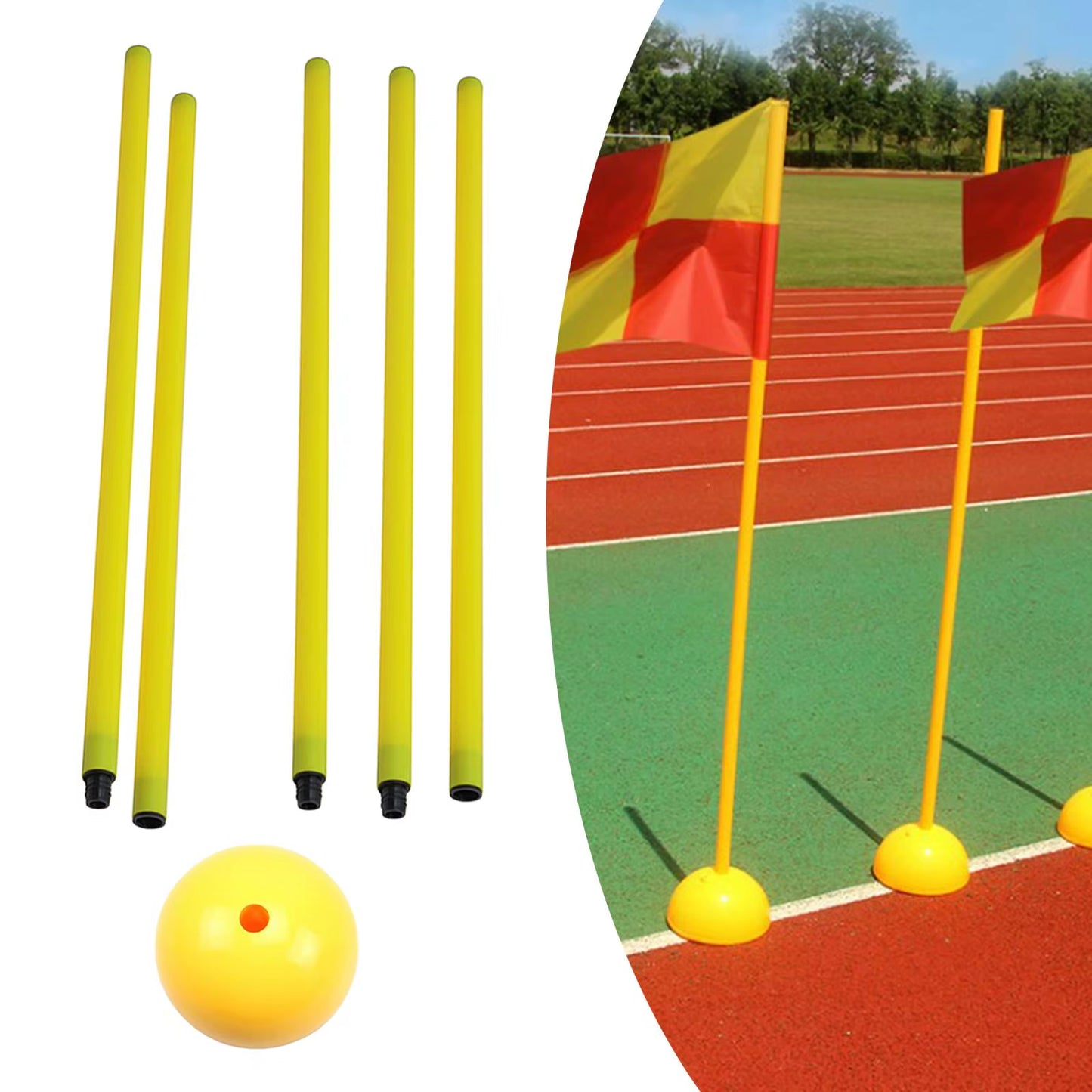 Training Marker Football Sign Pole Wear Resistant Multipurpose 50Cm/Per Football Signs for Outdoor Activity Football Basketball