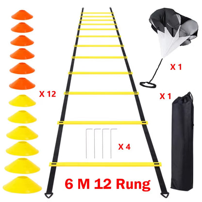 Football Agility Ladder Soccer Speed Parachute Football Cones Soccer Speed Training Ladder Set Sports Running Football Accessory