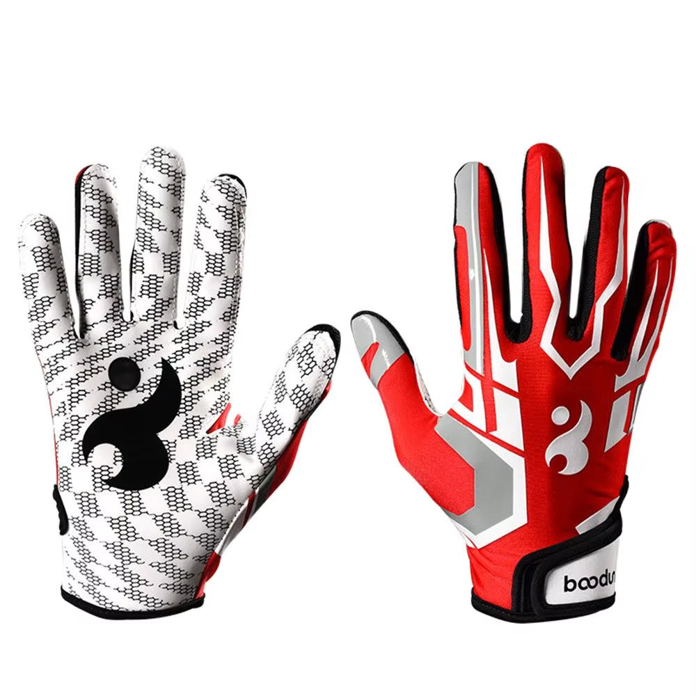 Professional American Goolkeeper Football Gloves for Men Women Non-Slip Breathable Adjustable Rugby Gloves Player Glove